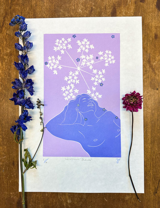 Wildflower Shower - The First Print in My Soft Animals Collection