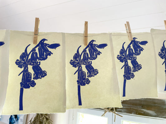 Handprinted Bluebell